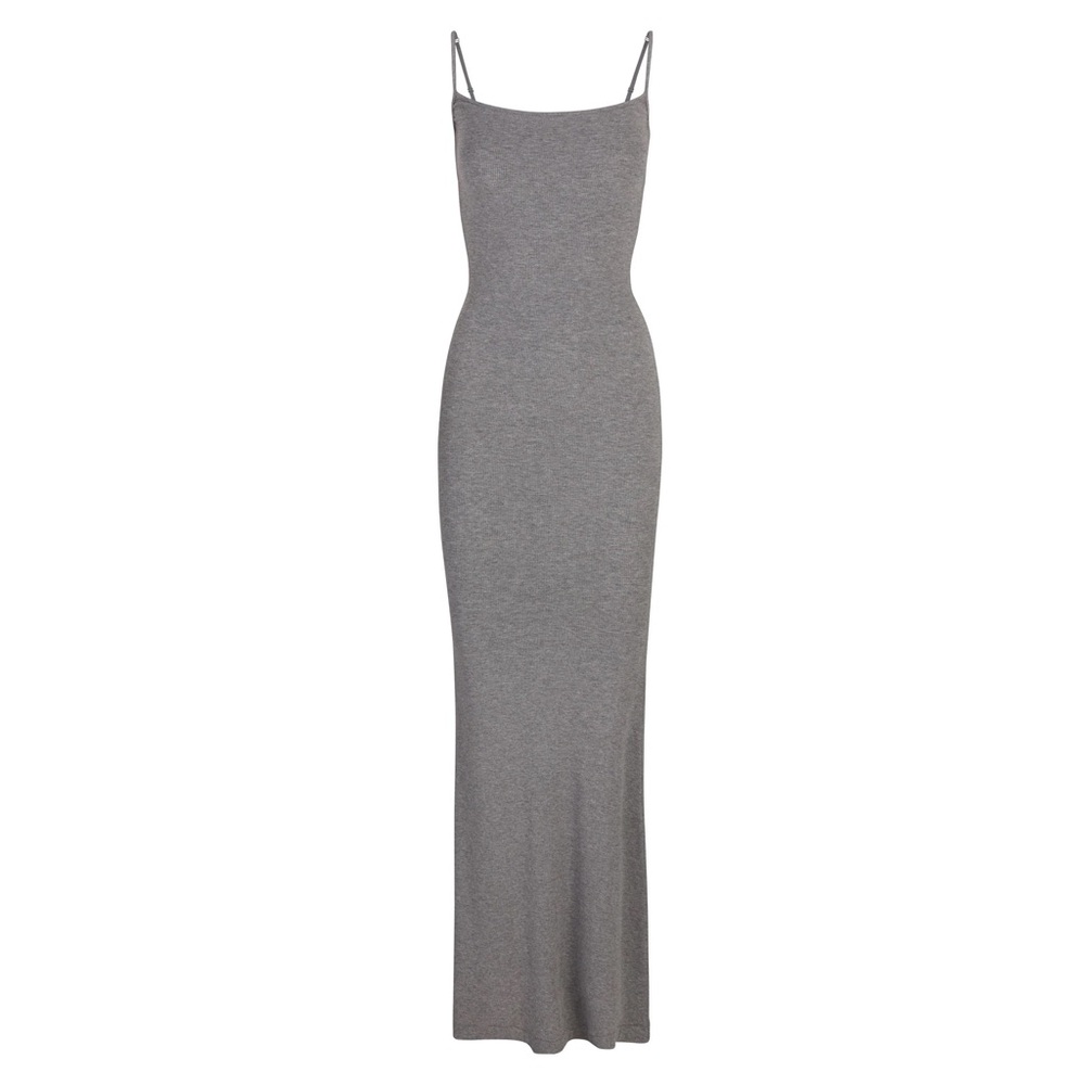 Skims Soft Lounge Slip Dress Heather Grey